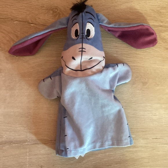 Disney Winnie the Pooh and Eeyore Plush Hand Puppets - Red, Blue, Purple - Picture 2 of 6
